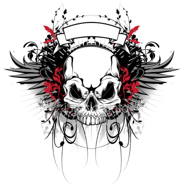 skull and wings