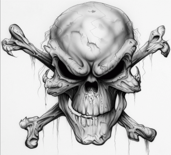 skull cross bones evil